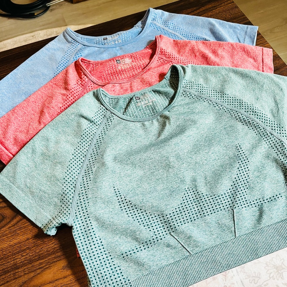 Colorful Athletic Crop Tops (set of 3)